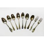 NINE ITEMS OF SILVER CUTLERY