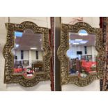 2 BRASS FRAMED MIRRORS 20'' (W) 26.5'' (L)