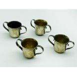 SET OF FOUR HALLMARKED IRISH SILVER MINIATURE CUPS