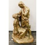 GUSTAVE HENRY COLLIN 1876-1917 GILT BRONZE ''THE EMBRACE'' SIGNED IN THE MAQUETTE, MEDALLION FOUNDRY