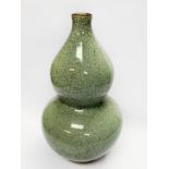 FIRE CRACKED ORIENTAL CELADON VASE