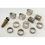 QTY SILVER NAPKIN RINGS - 6.1 ozs APPROX