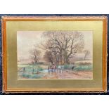 HENRY CHARLES FOX PAIR OF SIGNED WATERCOLOURS