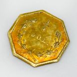 1854 FRACTIONAL GOLD COIN US QUARTER DOLLAR OCTAGON