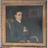 Arthur Kynaston (1904-1966). British. Oil on canvas. “A Gentleman in an Interior”. Signed.