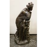 FRENCH SCHOOL 19THC DARK PATINATED BRONZED ''CONTEMPLATION'' 35CMS (H) APPROX