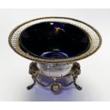 NEO CLASSICAL BLUE-LINED SILVER BOWL