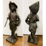 SIGNED BRONZE COCKLE PICKER - J.GARNIER 47CMS (H) APPROX