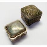 FILIGREE BOX AND ANOTHER SILVER BOX