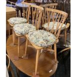 FOUR SPINDLE BACK CHAIRS