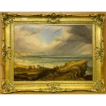 UNSIGNED OIL ON CANVAS CORNISH SEASCAPE