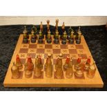 RUSSIAN CHESS SET & BOARD (1 PIECE A/F)