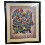 LARGE FRAMED SERIGRAPH IN COLOURS BY ANATOLE KRASNYANSKY