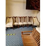 SET OF 4 EDWARDIAN CHAIRS & 2 ARMCHAIRS