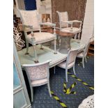 DINING TABLE,EIGHT CHAIRS & DISPLAY CABINET