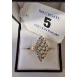 GOLD & WHITE SAPPHIRE RING - SIZE N