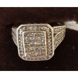 9CT GOLD DIAMOND RING - APPROX 1 CT - RING SIZE N 7.6 GRAMS APPROX