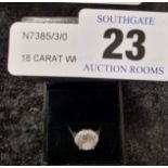 18 CARAT WHITE GOLD DIAMOND RING - CENTRE STONE APPROX 4 CARAT - SIZE M