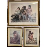 THREE LTD EDITION SIGNED PRINTS BY KEE FUNG NG (1941) DEPICTING CHILDREN OF MAINLAND CHINA