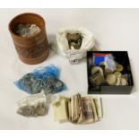 LARGE QTY OF COINS & BANK NOTES