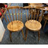 TWO BENTWOOD SPINDLE BACK CHAIRS
