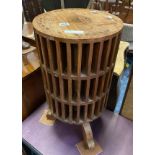 INDIAN TEAK ROUND REVOLVING MESSAGE HOLDER