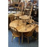 ERCOL TABLE & SIX CHAIRS