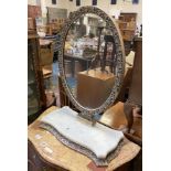 HAND PAINTED FRENCH MARBLE BASED DRESSING MIRROR A/F