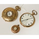 2 GOLD PLATED POCKET WATCHES 1 OTHER