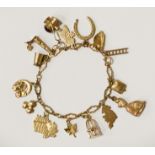 9CT CHARM BRACELET 18.6 GRAMS APPROX