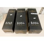 3 BOTTLES OF MOET & CHANDON CHAMPAGNE: 2 X 2004 & 1 X 2012