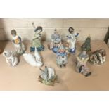 QTY OF LLADRO FIGURES 18CMS APPROX