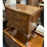 WALNUT THREE DRAWER CHEST