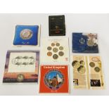 QTY OF VARIOUS COINS, SOUVENIR, PROOF SETS INCL. SOME SILVER