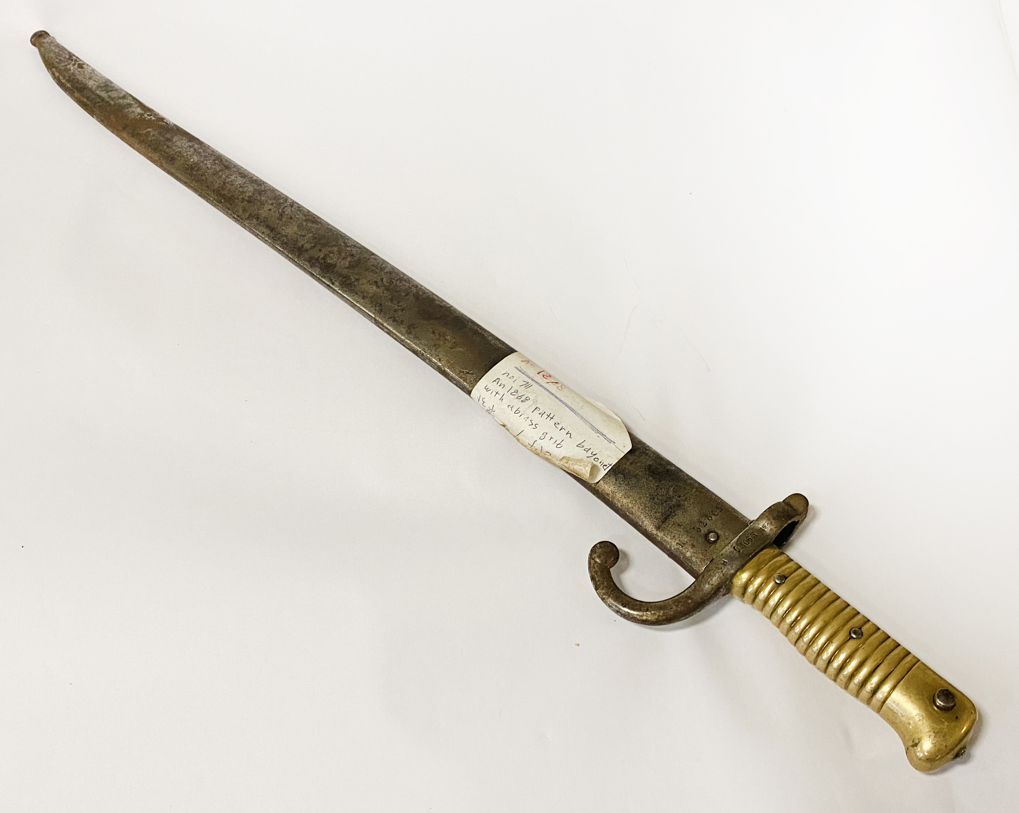 1868 PATTERN BAYONET WITH BRASS GRIP