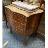 MARBLE TOP INLAID THREE DRAWER CHEST