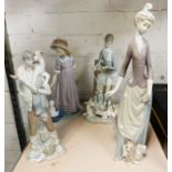 FOUR LLADRO FIGURES 36CMS APPROX