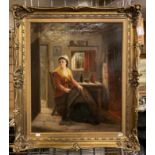 OIL ON CANVAS EARLY 19TH CENTURY ENGLISH SCHOOL MONOGRAMED A B 75CMS X 65CMS SOME CRACKING TO CANVAS