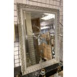 ORNATE GREY FRAMED BEVELLED MIRROR