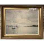 JOHN H DONALDSON - BOATS IN HARBOUR 39CM X 29CMS