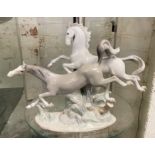 LLADRO HORSE GROUP FIGURE 28CMS APPROX