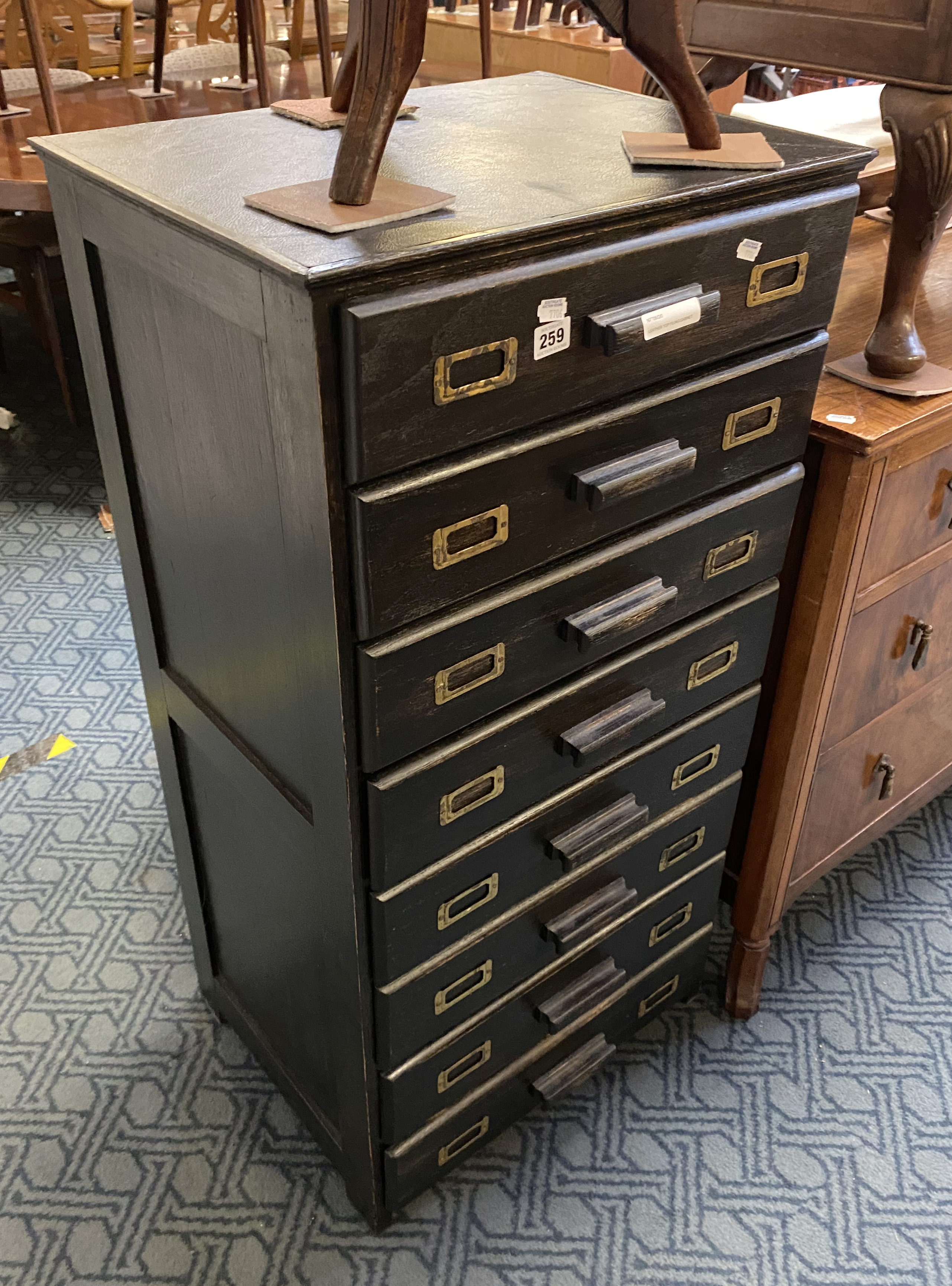 LEATHER TOP FILING CABINET