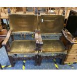 PAIR OF ELBOW CHAIRS A/F