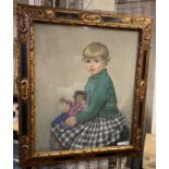 PORTRAIT OF 5 YEAR OLD GIRL SIGNED BY ESTHER BONOUGH JOHNSON 75CMS X 60CMS