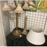 BRASS CANDELABRA LAMP AND ANOTHER