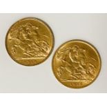 TWO HALF SOVEREIGNS - CIRCA 1913 & 1915