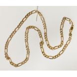 9CT GOLD CHAIN - 20 INCHES LONG - APPROX 7.5 GRAMS