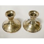 PAIR OF SILVER CANDLESTICKS 7.5CMS (H)