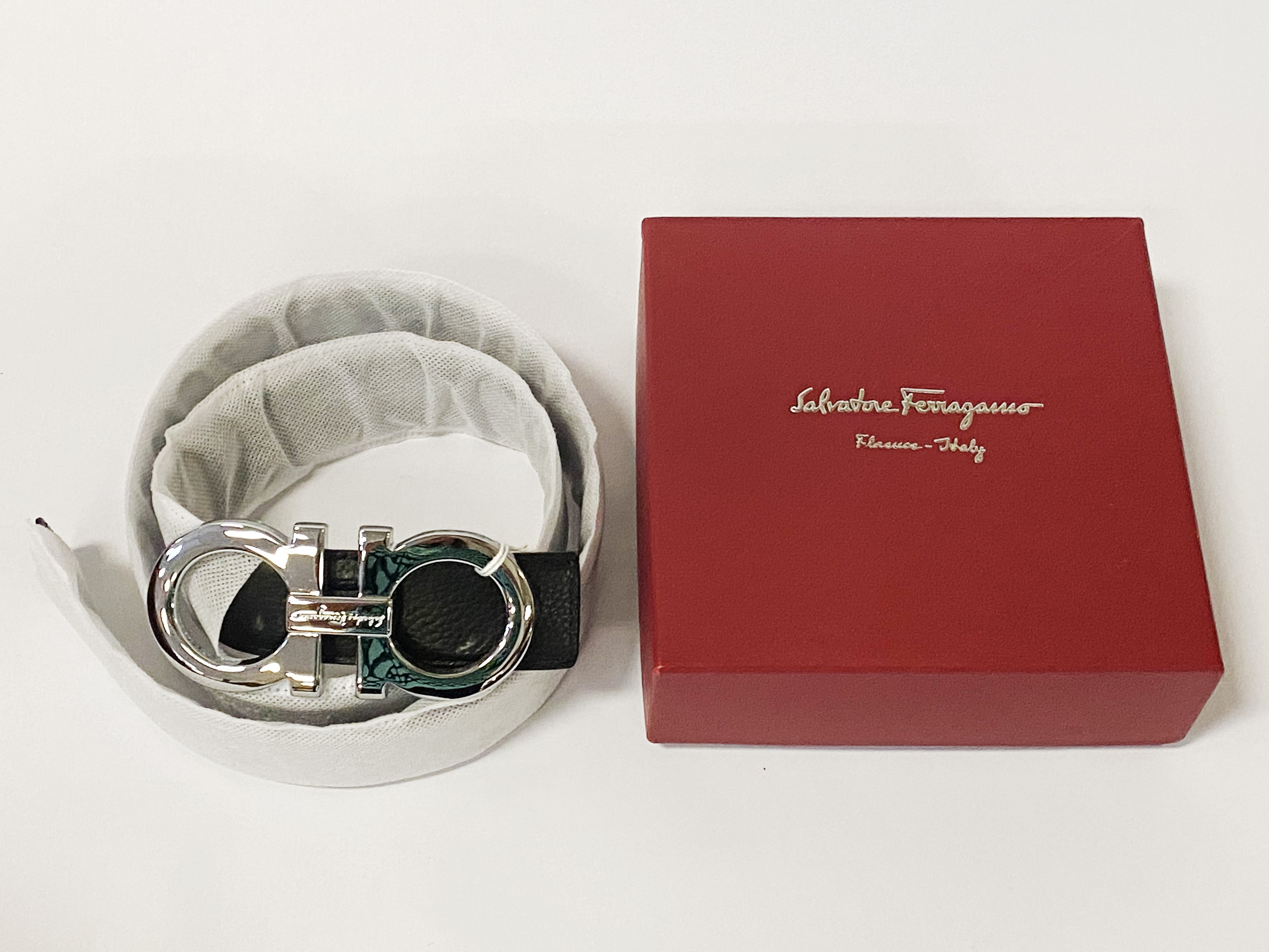 SALVATORE FERRAGAMO GENTS LEATHER BELT - NEW & BOXED