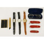 INTERESTING COLLECTION TO INCLUDE WATCHES, SWISS ARMY KNIVES & OTHERS